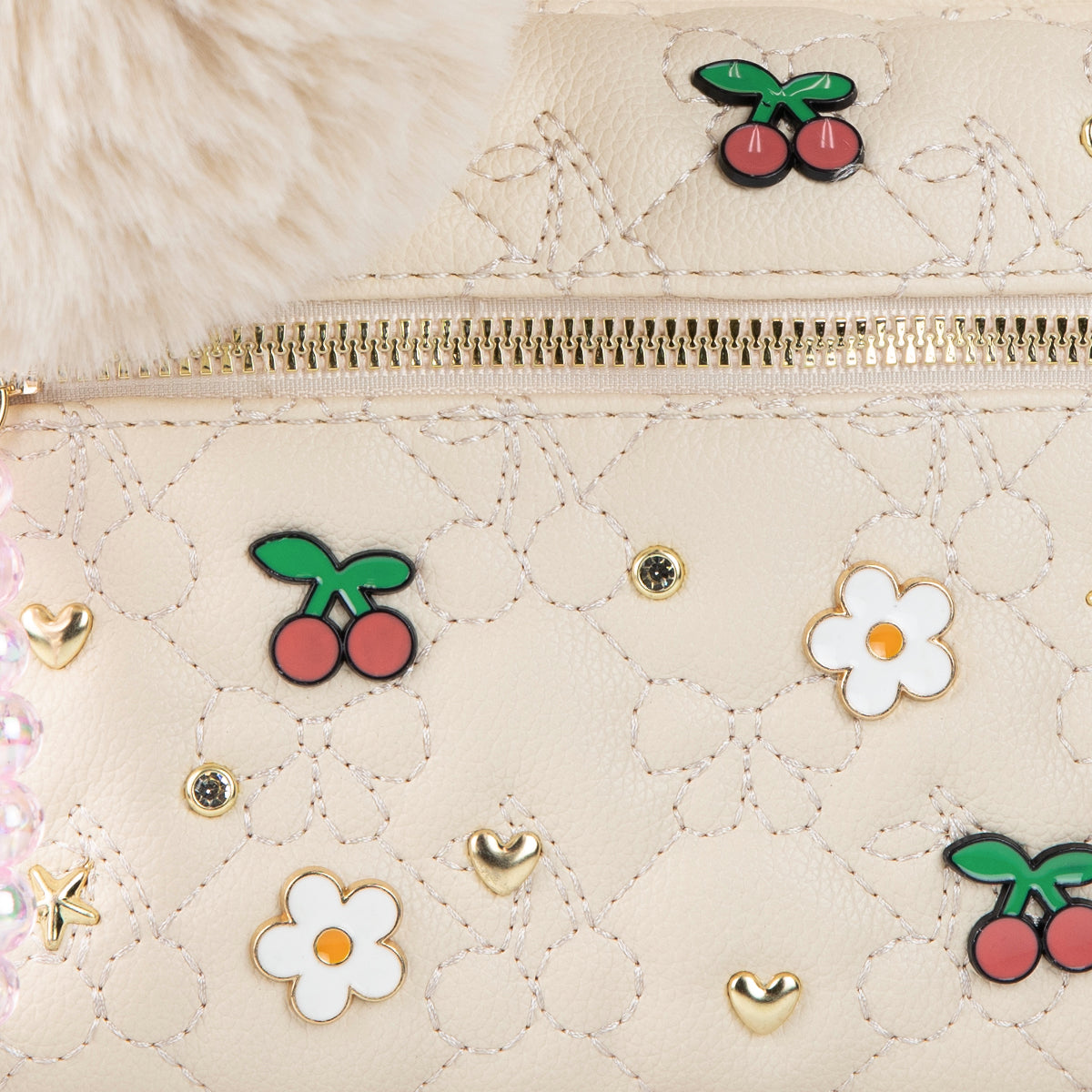 Cherry & Daisy Quilted Mini Backpack Set