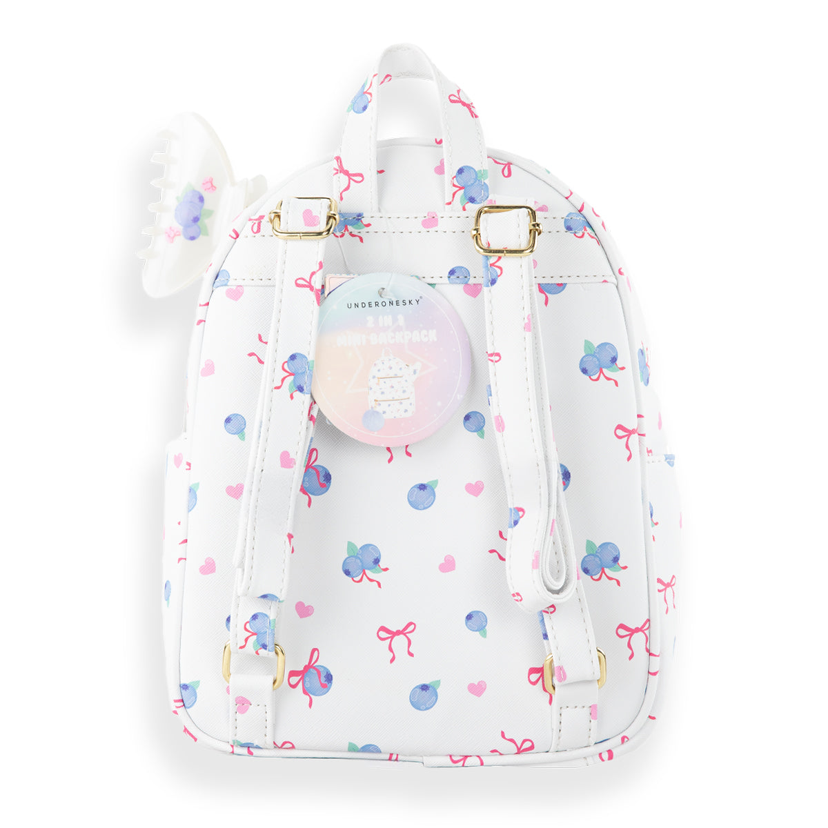 Blueberry & Ribbon Quilted Mini Backpack Set