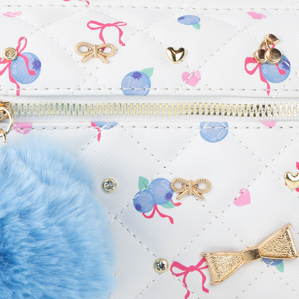 Blueberry & Ribbon Quilted Mini Backpack Set