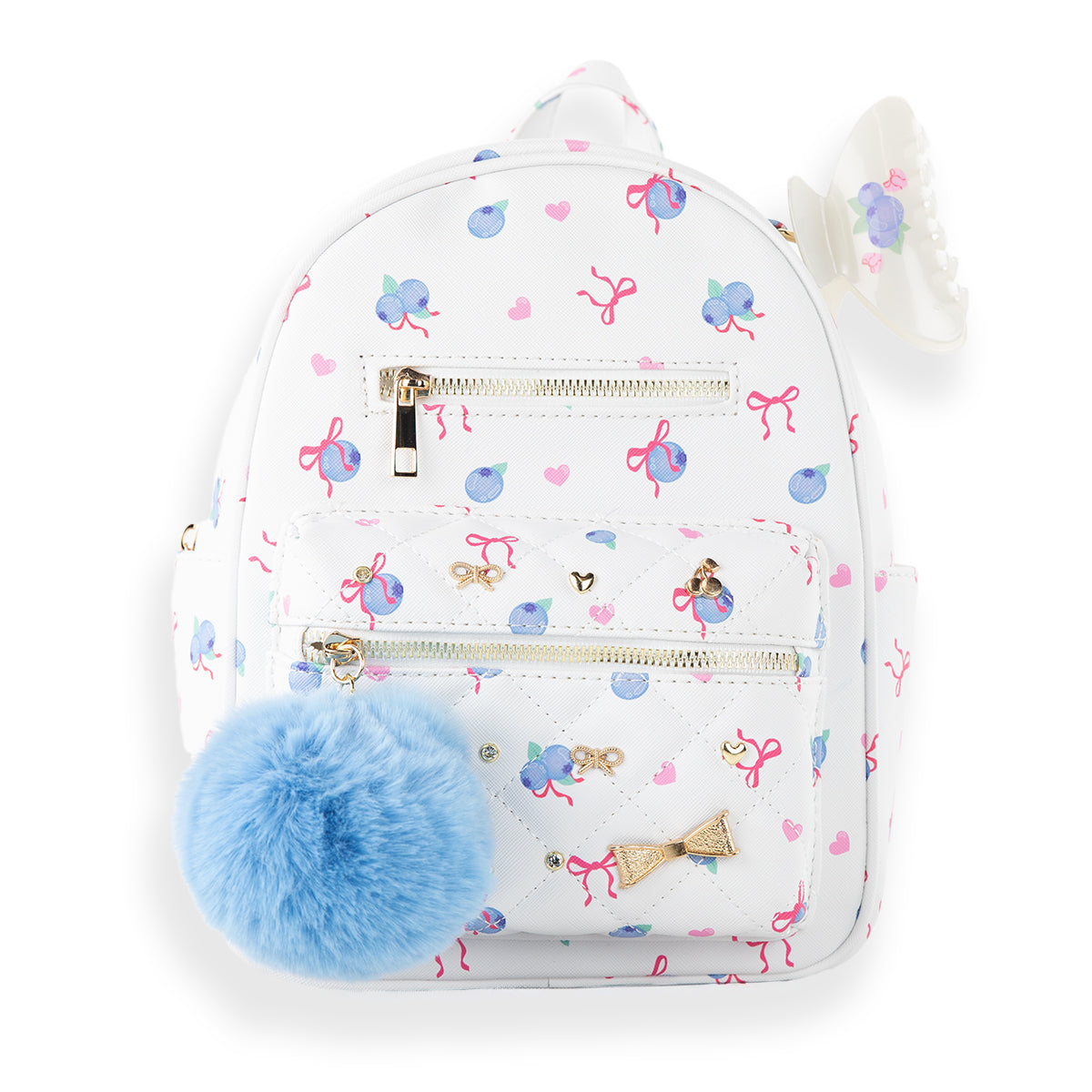 Blueberry & Ribbon Quilted Mini Backpack Set