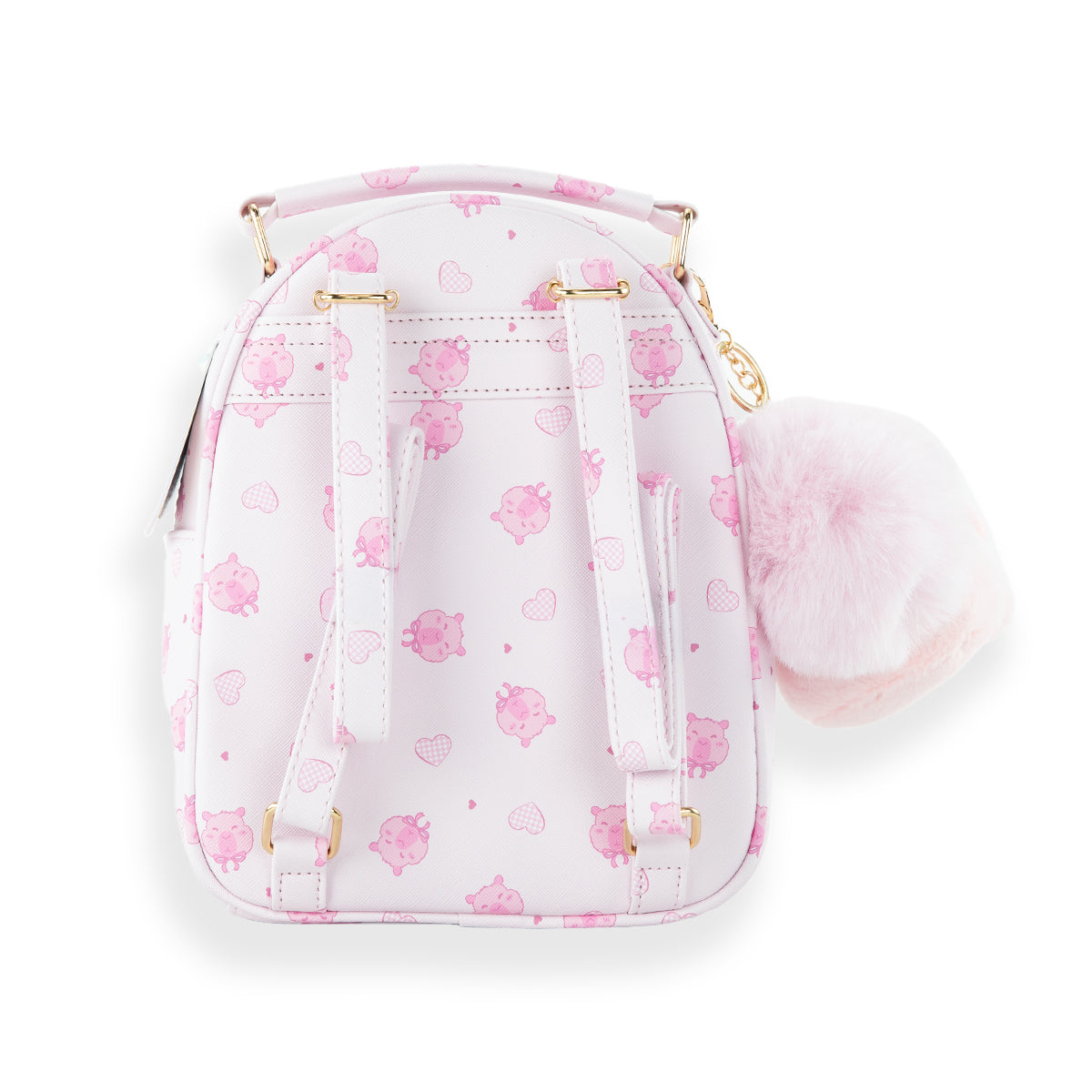 Candy Pink Capybara Mini Backpack Set