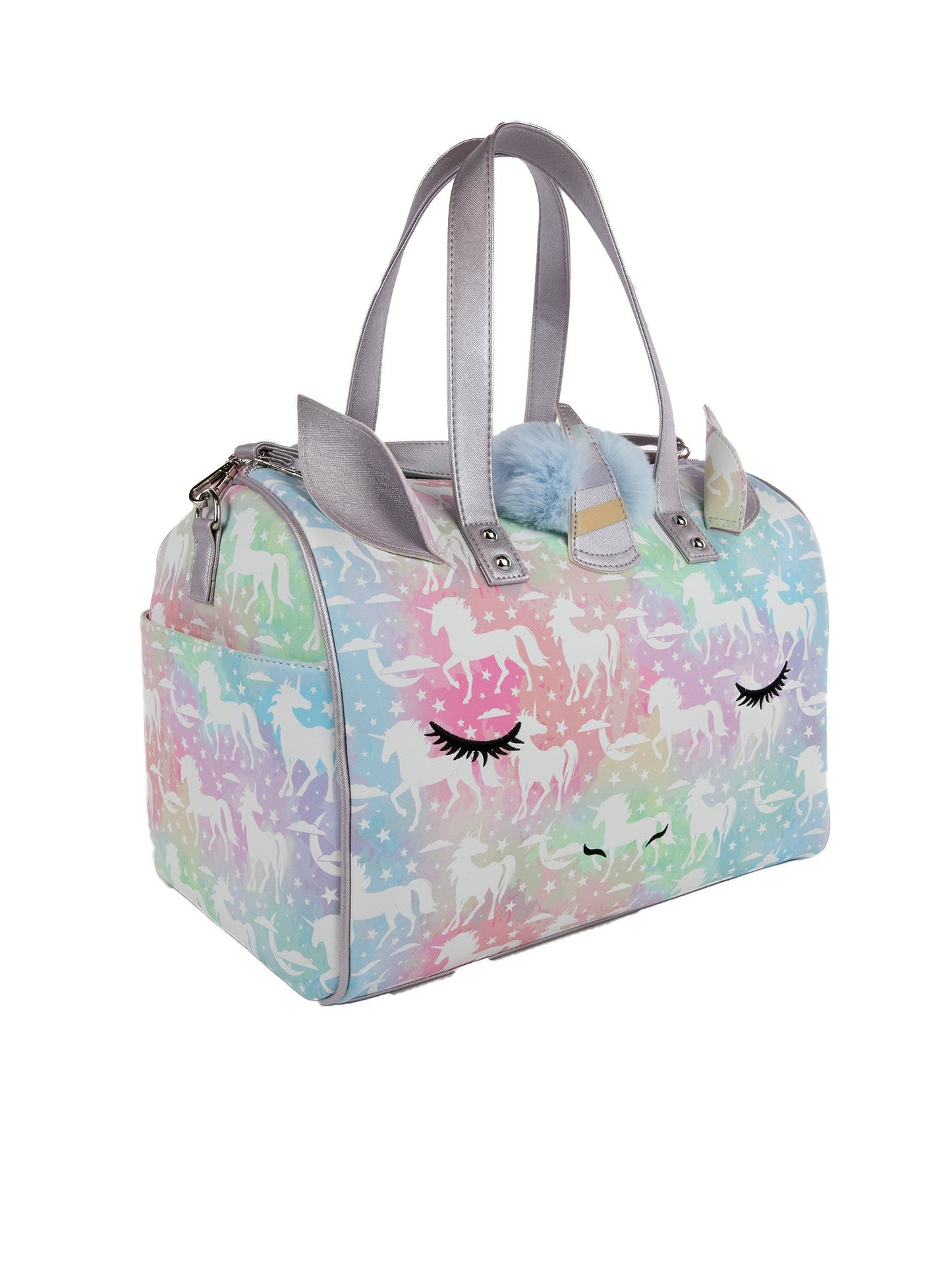 Under One Sky, Accessories, Host Pickunder One Sky Unicorn Weekender  Duffel Bag Gold Accents Pink Multi