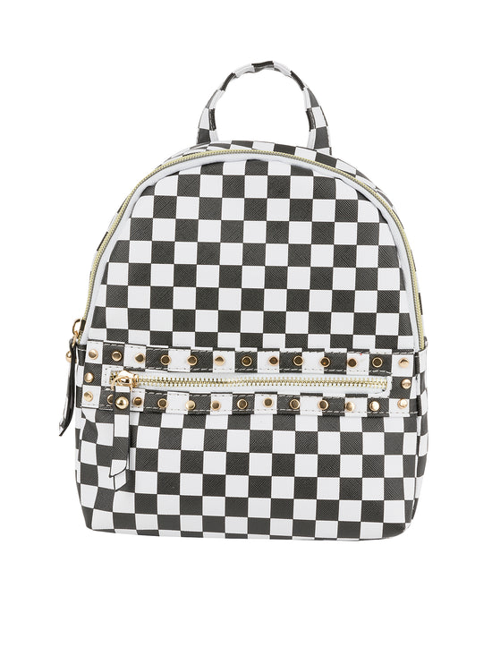 Checker Printed Backpack - Under1Sky