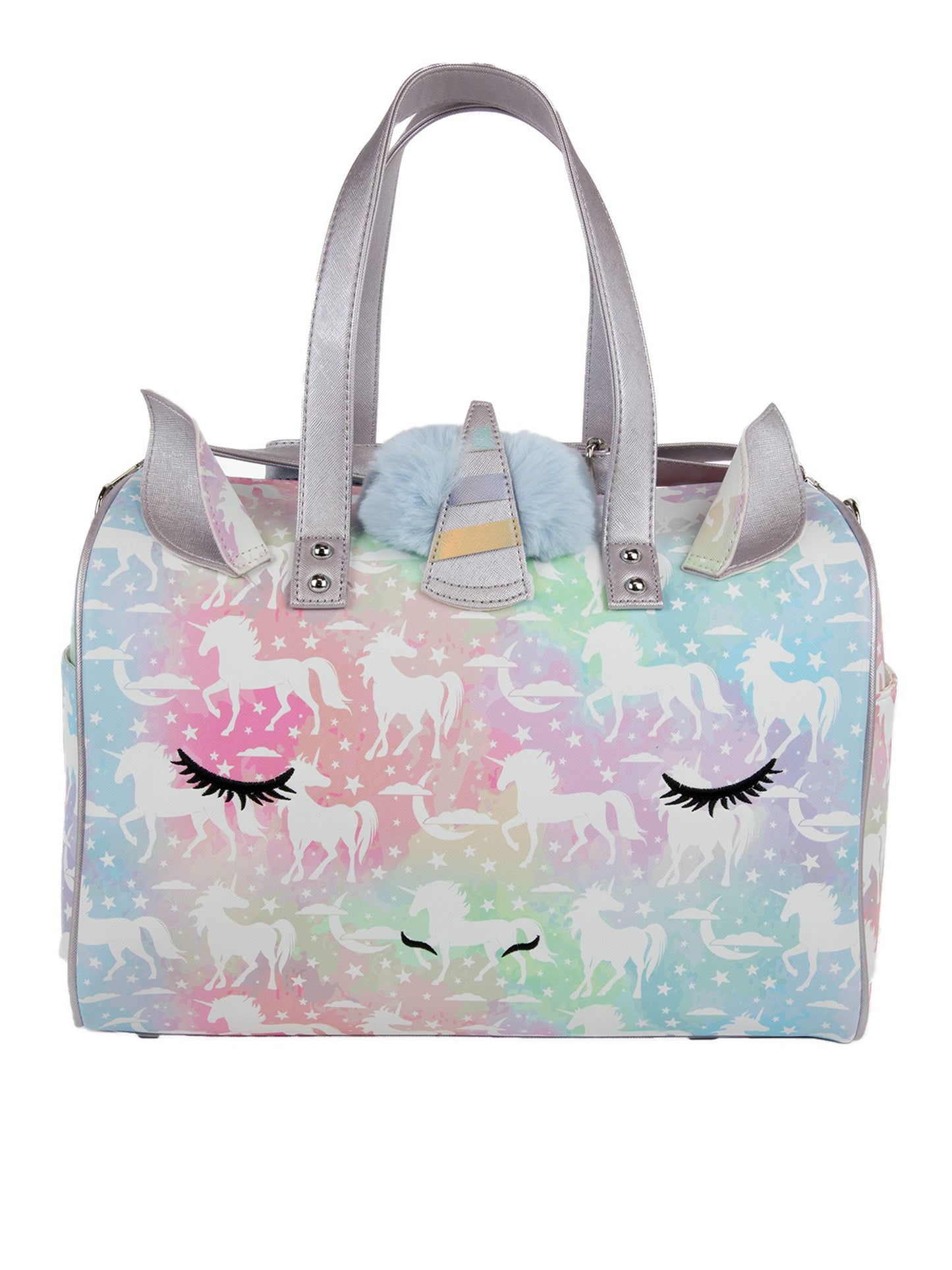 Unicorn Tote Under One Sky Weekender Pink Shiny Bag Excellent Used Condition