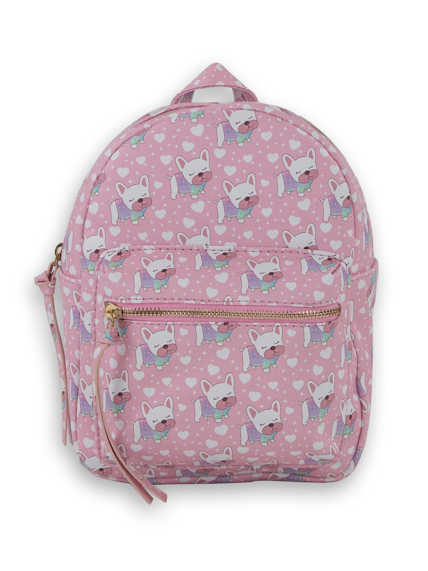Under One Sky Pink & Black Print Four Zipper Compartments Backpack Purse
